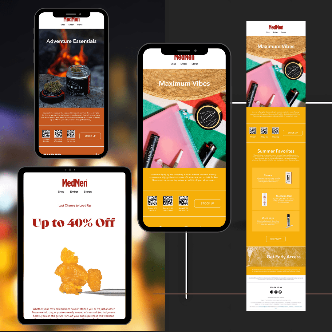 Testing & Refinement · seasonal creative A/B test mockup