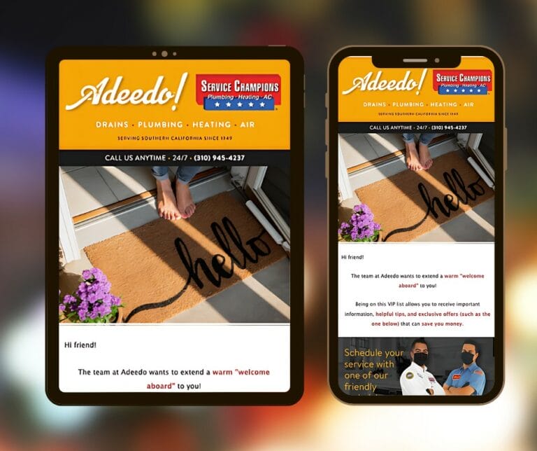 Adeedo non-club newsletter · multi-device mockup