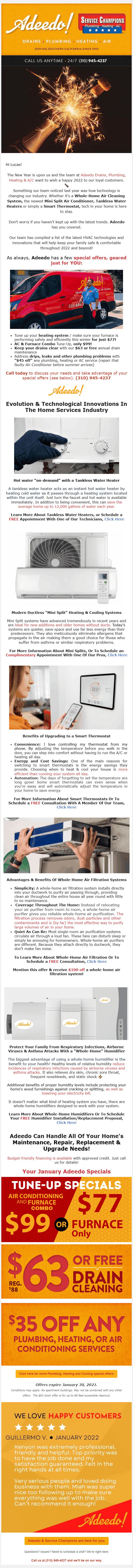 Adeedo January newsletter · how to winterize your home, furnace tune-up