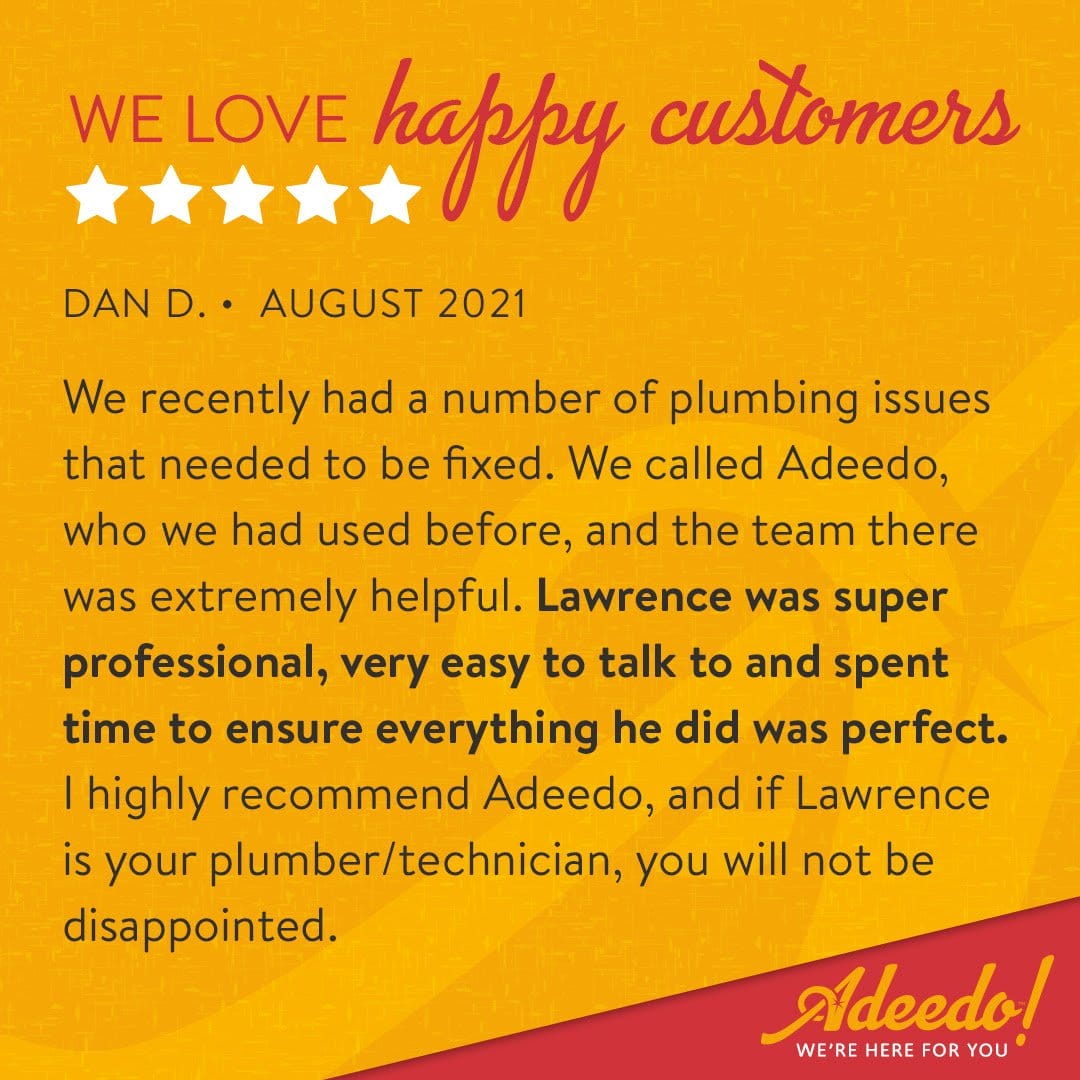 Five-star Adeedo customer review · Dan D, August 2021
