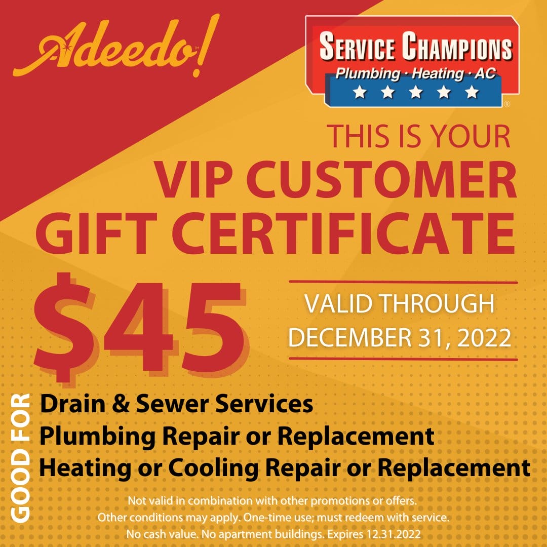 Adeedo & Service Champions VIP customer $45 gift certificate