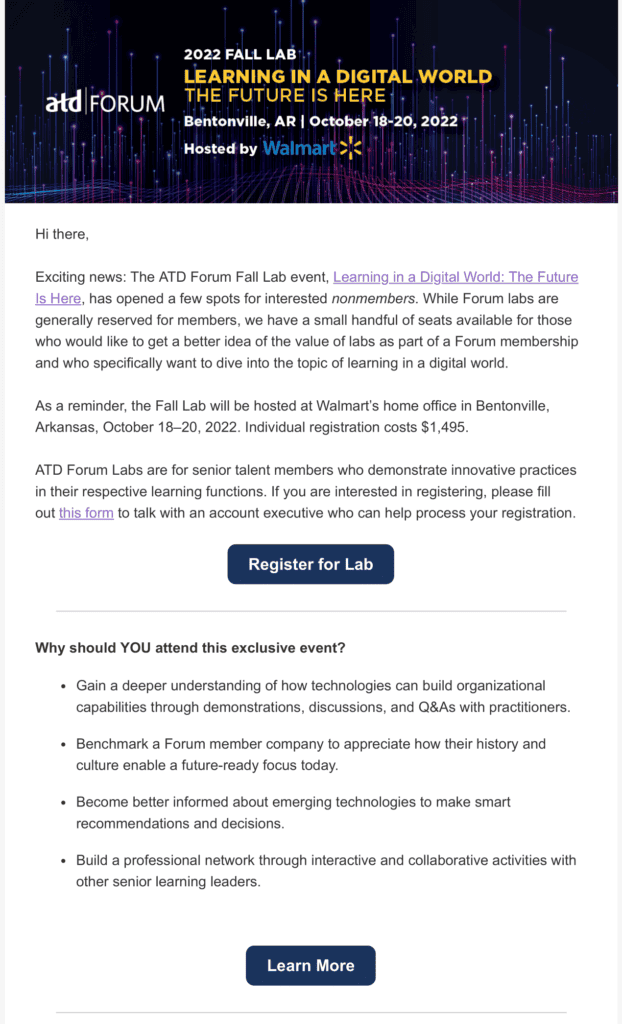 2022 ATD Forum Fall Lab · full email creative
