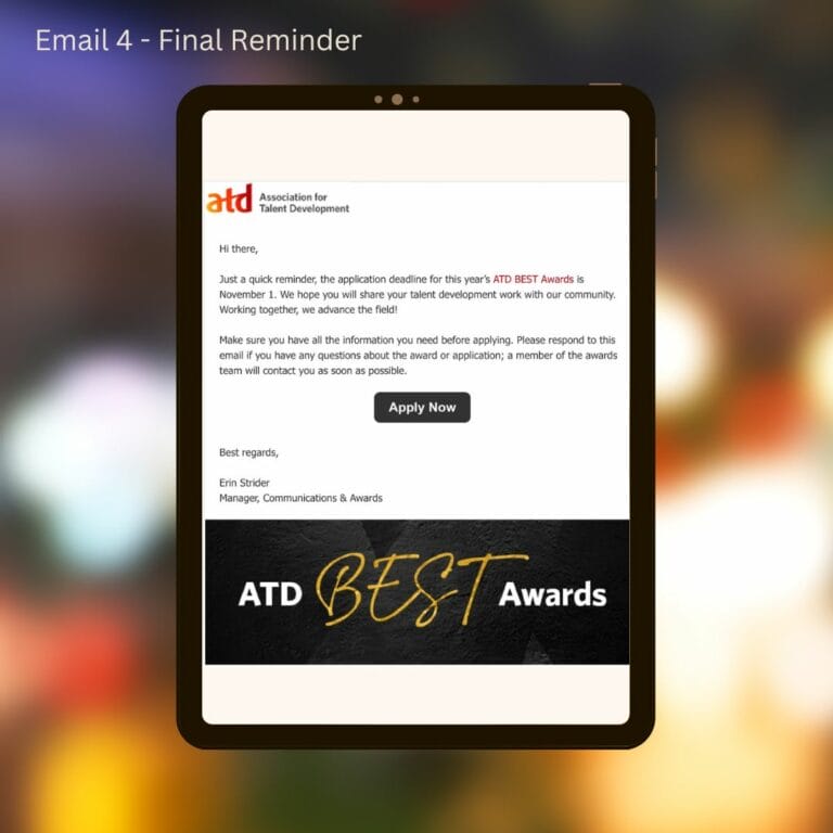 2023 ATD Best Award series · email 4, last chance