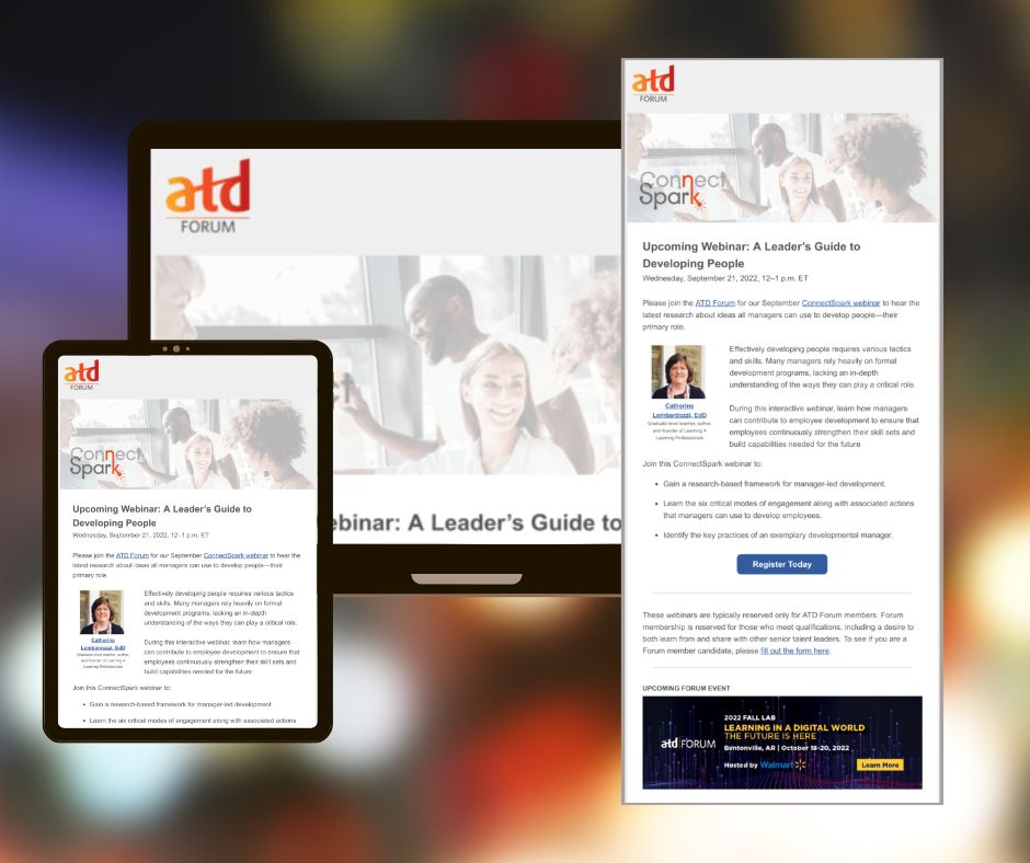 ATD Forum Spring Hackathon email mockup