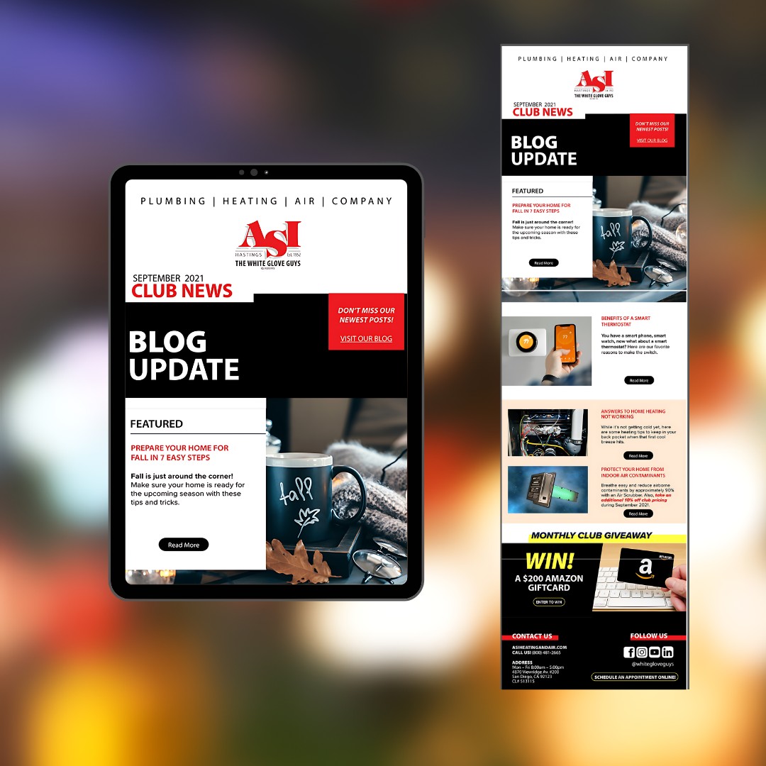 Service Champions Club newsletter — device mockups