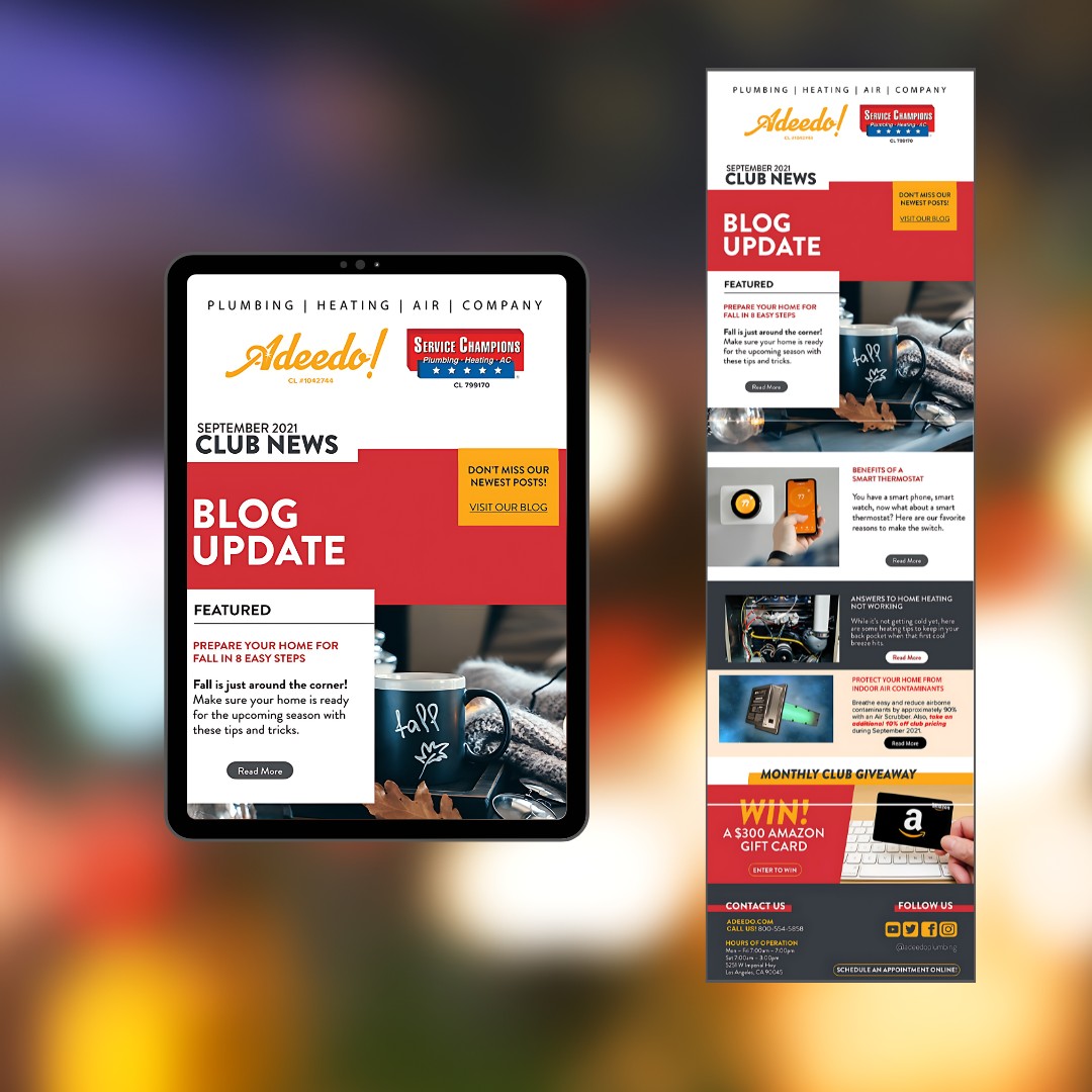 Service Champions Club newsletter mockup